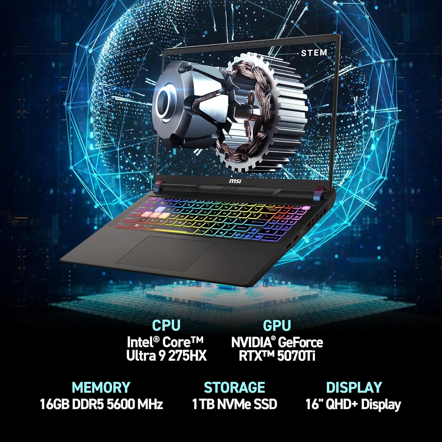 MSI Laptop Vector 16 HX AI A2XWHG-676EG